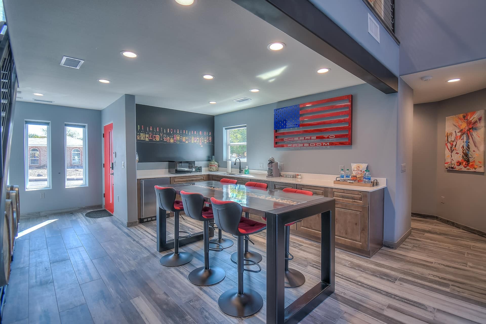 Bar and kitchen at an Easy Stay Retreats home